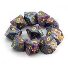 Festive Mosaic and Yellow Ten d10 Set - CHX27250